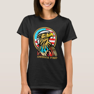 America First Patriotic Eagle Illustration 4th of T-Shirt