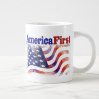 America First stars and stripes half text 