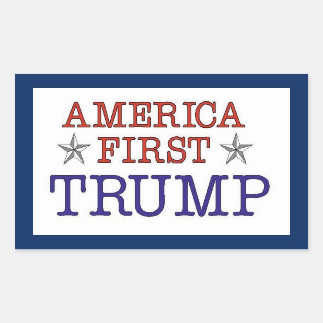 America First Trump Rectangular Sticker (Front)
