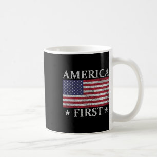 America First Usa American Flag Patriot Stars And Coffee Mug