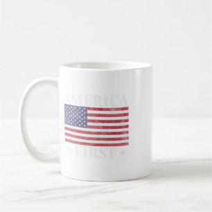 America First Usa American Flag Patriot Stars And Coffee Mug