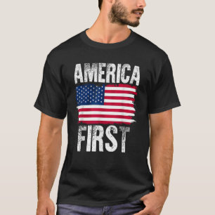 America First USA Flag Conservative GOP T-Shirt