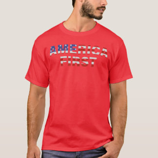 America First USA US Flag Patriotic 4th July Men W T-Shirt