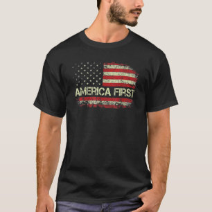 America First vintage USA flag for men women T-Shirt