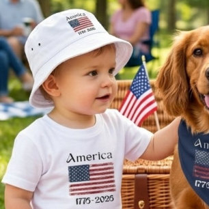 America Flag 1776 to 2026 Kids 250th Anniversary  Baby T-Shirt
