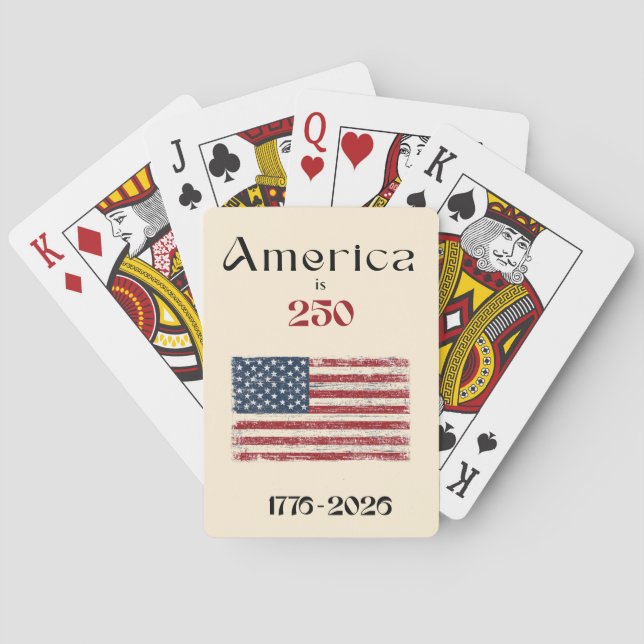 America Flag 1776 to 2026 USA 250th Anniversary  Playing Cards (Back)
