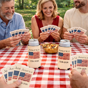 America Flag 1776 to 2026 USA 250th Anniversary  Playing Cards