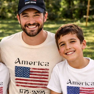 America Flag 1776 to 2026 USA 250th Anniversary  T-Shirt