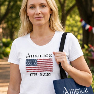 America Flag 1776 to 2026 USA 250th Anniversary T-Shirt