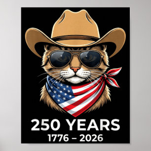 America Flag 250 Anniversary USA Shirt Cat 4th of Poster