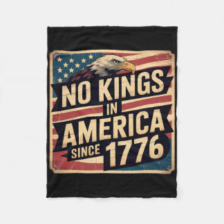 America Flag 4th July Decor No Kings In America Si Fleece Blanket