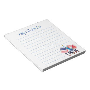 America Flag American USA List Notepad