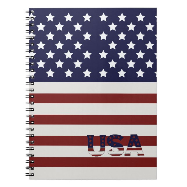  America Flag American USA  Pattern  Notebook (Front)