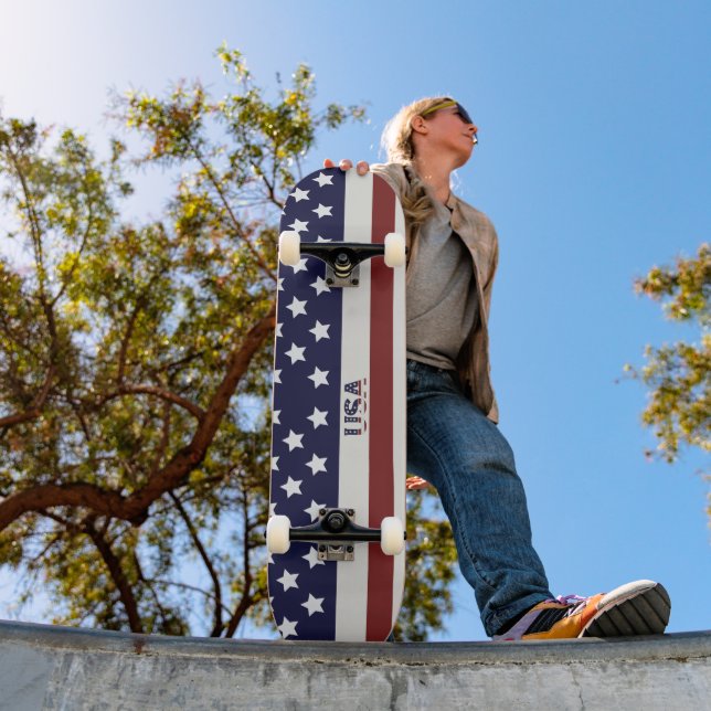  America Flag American USA  Pattern  Skateboard (Outdoor 1)
