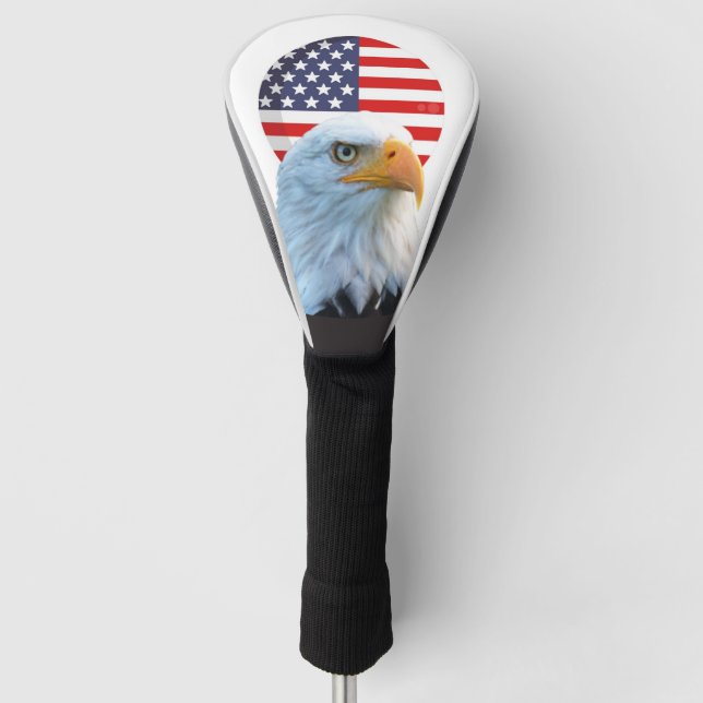 AMERICA FLAG BALD EAGLE   GOLF HEAD COVER (Front)