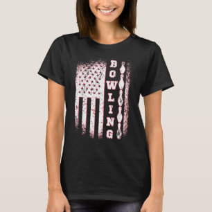America Flag Bowling Patriot Bowler Bowling Team T-Shirt