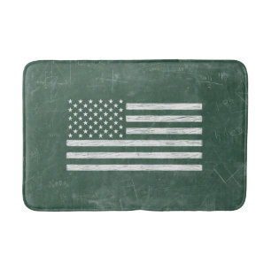 America Flag Chalkboard Art (Drawing No. 1) Bath Mat
