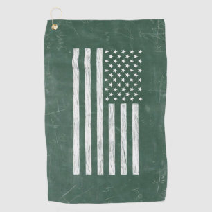 America Flag Chalkboard Art (Drawing No. 1) Golf Towel
