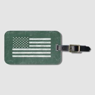 America Flag Chalkboard Art (Drawing No. 1) Luggage Tag