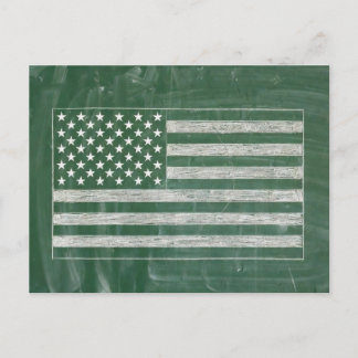 America Flag Chalkboard Art (Drawing No. 2) Holiday Postcard