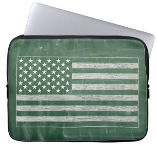 America Flag Chalkboard Art (Drawing No. 2) Laptop Sleeve