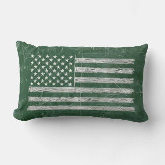 America Flag Chalkboard Art (Drawing No. 3) Lumbar Cushion