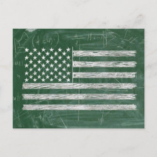 America Flag Chalkboard Art (Drawing No. 3) Postcard