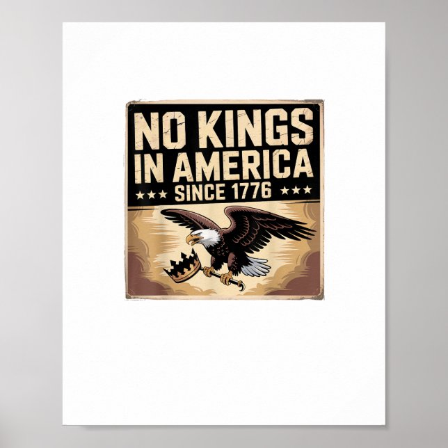 America Flag  Decor No Kings In America Since 1776 (Front)