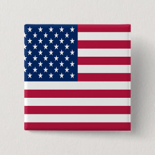 America Flag Design  15 Cm Square Badge