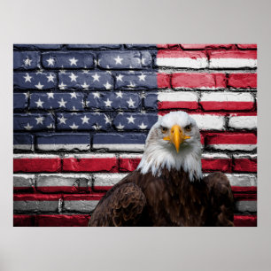 AMERICA FLAG EAGLE IMAGE POSTER