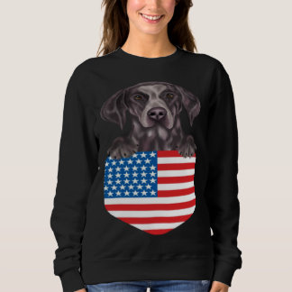America Flag German Shorthaired Pointer Dog In Poc Sweatshirt