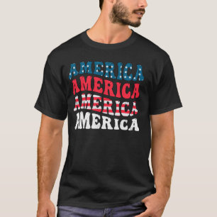 America Flag Graphic Funny 4th of July Independenc T-Shirt