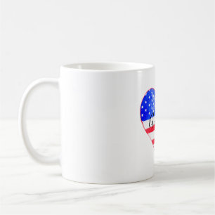 America Flag Heart Coffee Mug