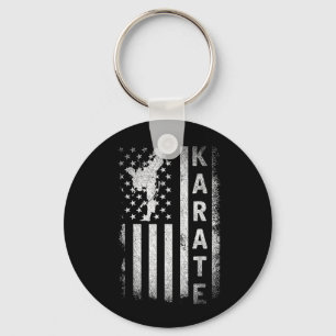 America Flag Japan Martial Arts Ninja Gift Karate Key Ring