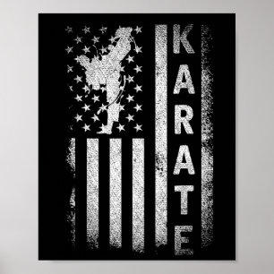 America Flag Japan Martial Arts Ninja Gift Karate Poster