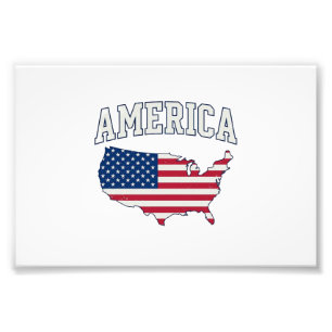 America Flag Map Patriotic Vintage Graphic Shirt_1 Photo Print