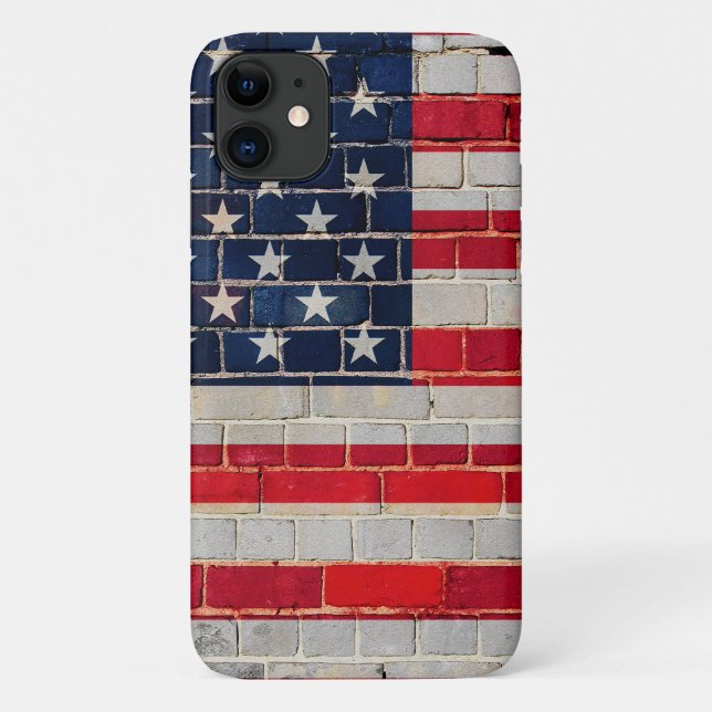 America flag on a brick wall Case-Mate iPhone case (Back)