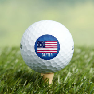 America Flag Patriotic USA Red and Blue Golf Balls