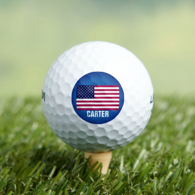America Flag Patriotic USA Red and Blue Golf Balls (Insitu Tee)