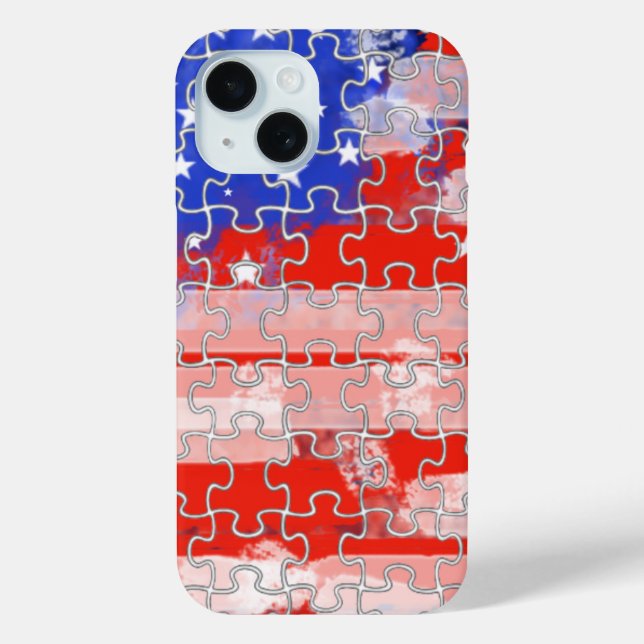 America flag puzzle Case-Mate iPhone case (Back)