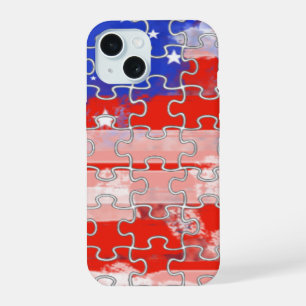america flag puzzle iPhone 15 case