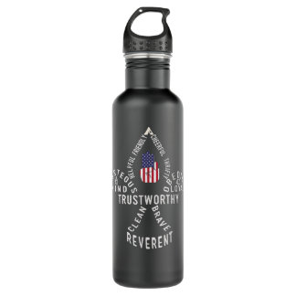 America Flag Scouting law 710 Ml Water Bottle