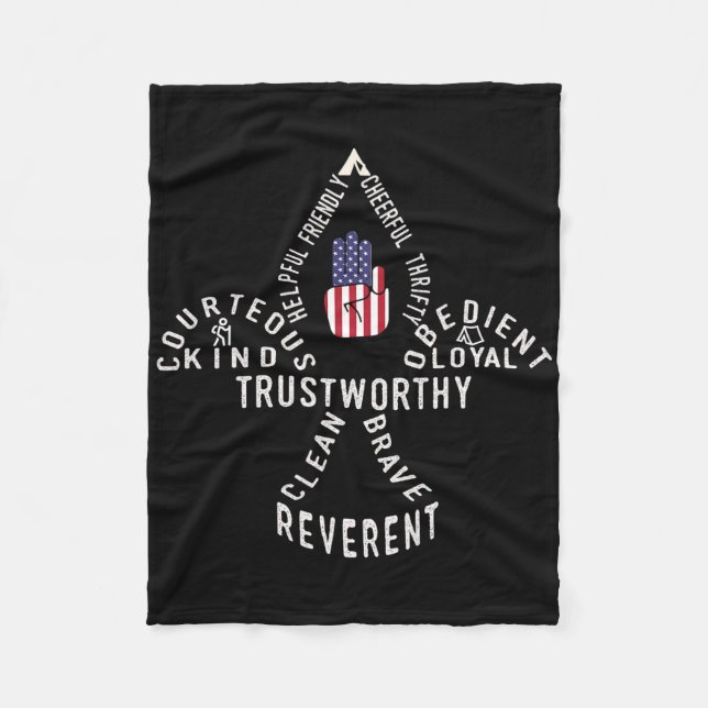 America Flag Scouting Law  Fleece Blanket (Front)