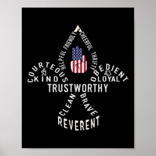 America Flag Scouting Law Poster