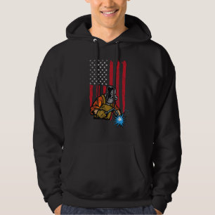 America Flag Welder Men Welding Weld Welder Hoodie