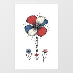 America Floral Patriotic Vintage Vector Design_1