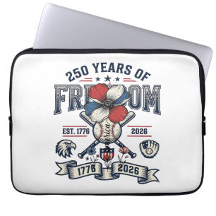 America Floral Patriotic Vintage Vector Design_1 Laptop Sleeve