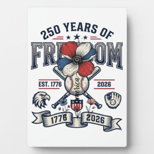 America Floral Patriotic Vintage Vector Design_1 Plaque