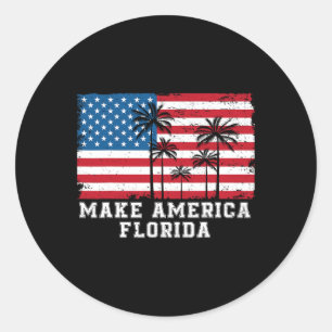 America Florida Desantis 2024 Trump Desantis Elect Classic Round Sticker