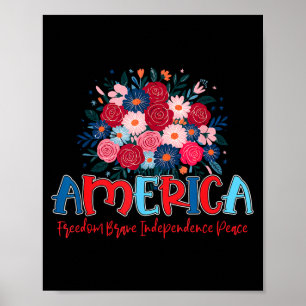 America freedom brave independence poster